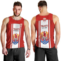 Tahitian Football Men Tank Top Tahiti Coat Of Arm Polynesian Sporty Style LT14 - Polynesian Pride