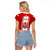 Tahitian Football Raglan Cropped T Shirt Tahiti Coat Of Arm Polynesian Sporty Style LT14 - Polynesian Pride