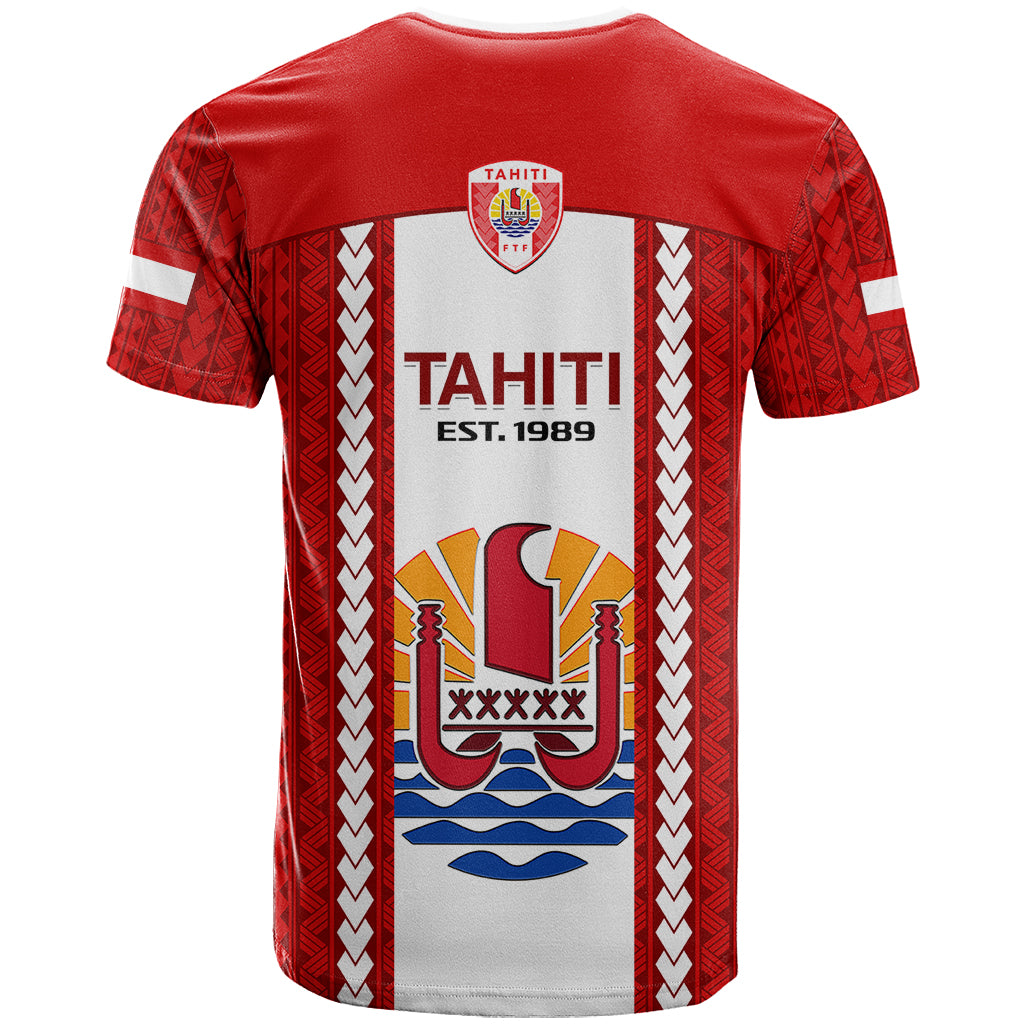 Tahitian Football T Shirt Tahiti Coat of Arm Polynesian Sporty Style LT14 - Polynesian Pride