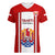 Tahitian Football Women V Neck T Shirt Tahiti Coat Of Arm Polynesian Sporty Style LT14 Female Red - Polynesian Pride