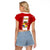 Tonga Football Raglan Cropped T Shirt Tongan Ngatu Pattern Sporty Style LT14 - Polynesian Pride