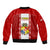 Tonga Football Sleeve Zip Bomber Jacket Tongan Ngatu Pattern Sporty Style LT14 - Polynesian Pride