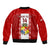Personalised Tonga Football Sleeve Zip Bomber Jacket Tongan Ngatu Pattern Sporty Style LT14 - Polynesian Pride