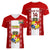 Personalised Tonga Football Women V Neck T Shirt Tongan Ngatu Pattern Sporty Style LT14 - Polynesian Pride