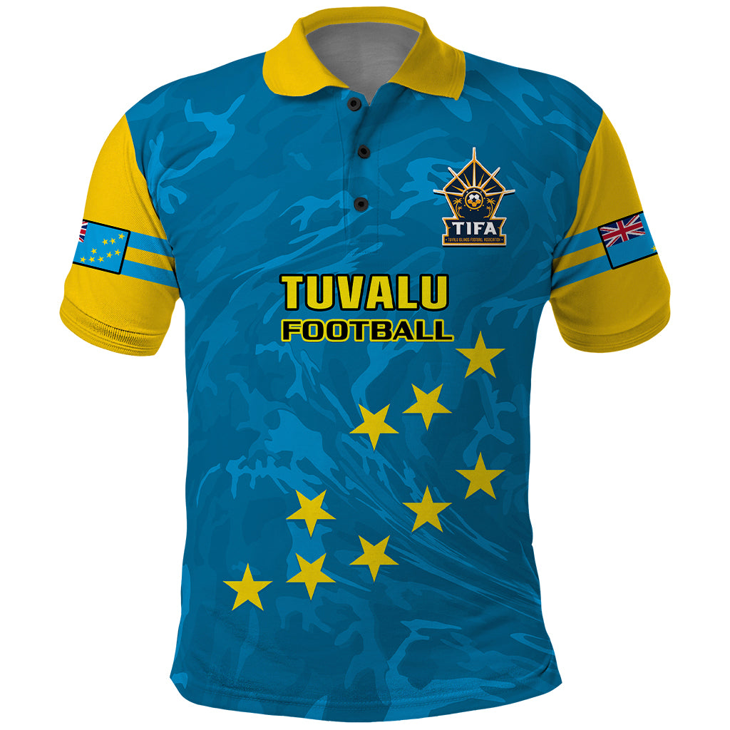 Tuvalu Islands Football Polo Shirt Polynesian Pattern Sporty Style LT14 Blue - Polynesian Pride