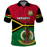 Vanuatu Football Polo Shirt Vanuatuan Coat Of Arm Polynesian Flag Style LT14 Red - Polynesian Pride