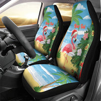 Flamingo Hawaii Summer Christmas Personalized Car Seat Cover Mele Kalikimaka Beachy Vibes