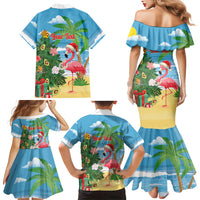 Flamingo Hawaii Summer Christmas Personalized Family Matching Mermaid Dress and Hawaiian Shirt Mele Kalikimaka Beachy Vibes LT14 - Polynesian Pride