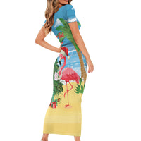 Flamingo Hawaii Summer Christmas Personalized Family Matching Short Sleeve Bodycon Dress and Hawaiian Shirt Mele Kalikimaka Beachy Vibes LT14 - Polynesian Pride