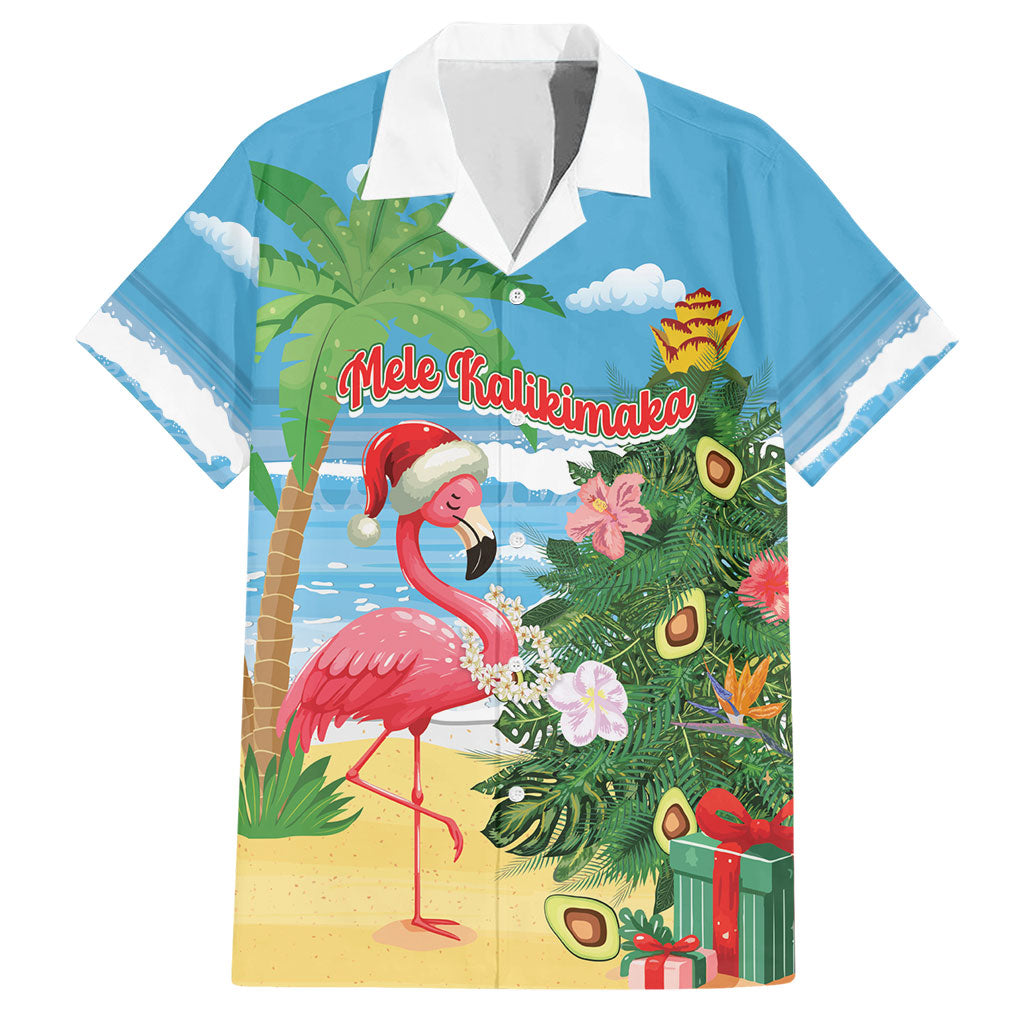 Flamingo Hawaii Summer Christmas Personalized Hawaiian Shirt Mele Kalikimaka Beachy Vibes
