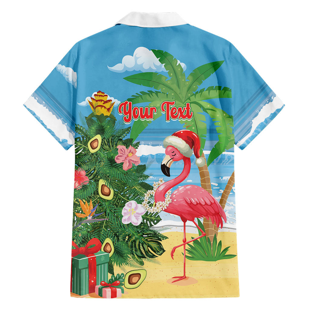 Flamingo Hawaii Summer Christmas Personalized Hawaiian Shirt Mele Kalikimaka Beachy Vibes