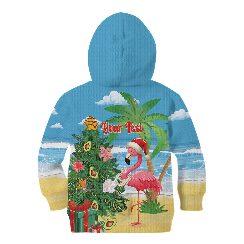 Flamingo Hawaii Summer Christmas Personalized Kid Hoodie Mele Kalikimaka Beachy Vibes
