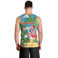 Flamingo Hawaii Summer Christmas Personalized Men Tank Top Mele Kalikimaka Beachy Vibes