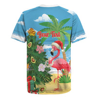 Flamingo Hawaii Summer Christmas Personalized Rugby Jersey Mele Kalikimaka Beachy Vibes