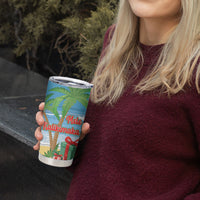 Flamingo Hawaii Summer Christmas Personalized Tumbler Cup Mele Kalikimaka Beachy Vibes