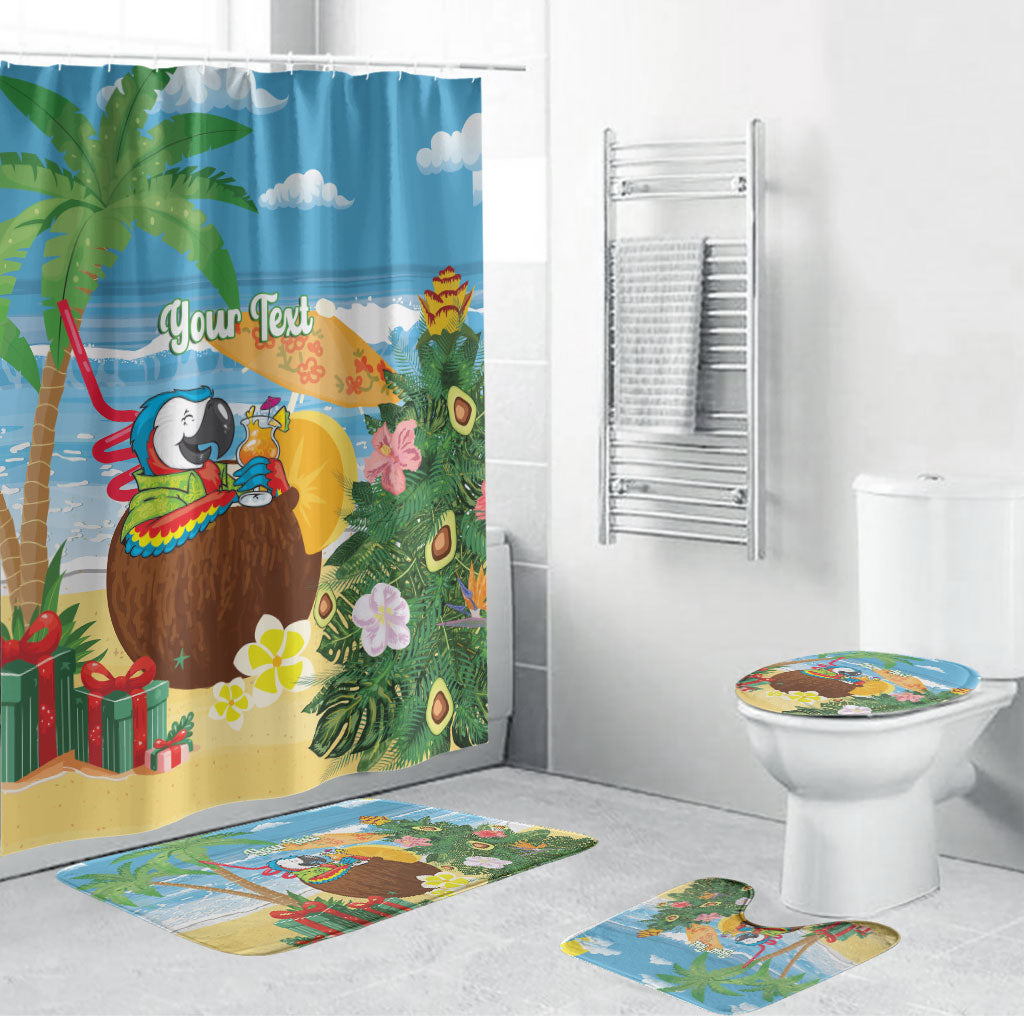 Chilling Parrot Hawaii Summer Christmas Personalized Bathroom Set It's 5 O'Clock Somewhere Beachy Vibes LT14 Bathroom Set (4 pcs) Blue - Polynesian Pride