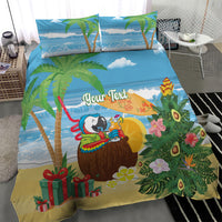 Chilling Parrot Hawaii Summer Christmas Personalized Bedding Set It's 5 O'Clock Somewhere Beachy Vibes