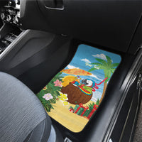 Chilling Parrot Hawaii Summer Christmas Personalized Car Mats It's 5 O'Clock Somewhere Beachy Vibes