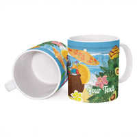 Chilling Parrot Hawaii Summer Christmas Personalized Ceramic Mug It's 5 O'Clock Somewhere Beachy Vibes