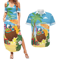 Chilling Parrot Hawaii Summer Christmas Personalized Couples Matching Summer Maxi Dress and Hawaiian Shirt It's 5 O'Clock Somewhere Beachy Vibes