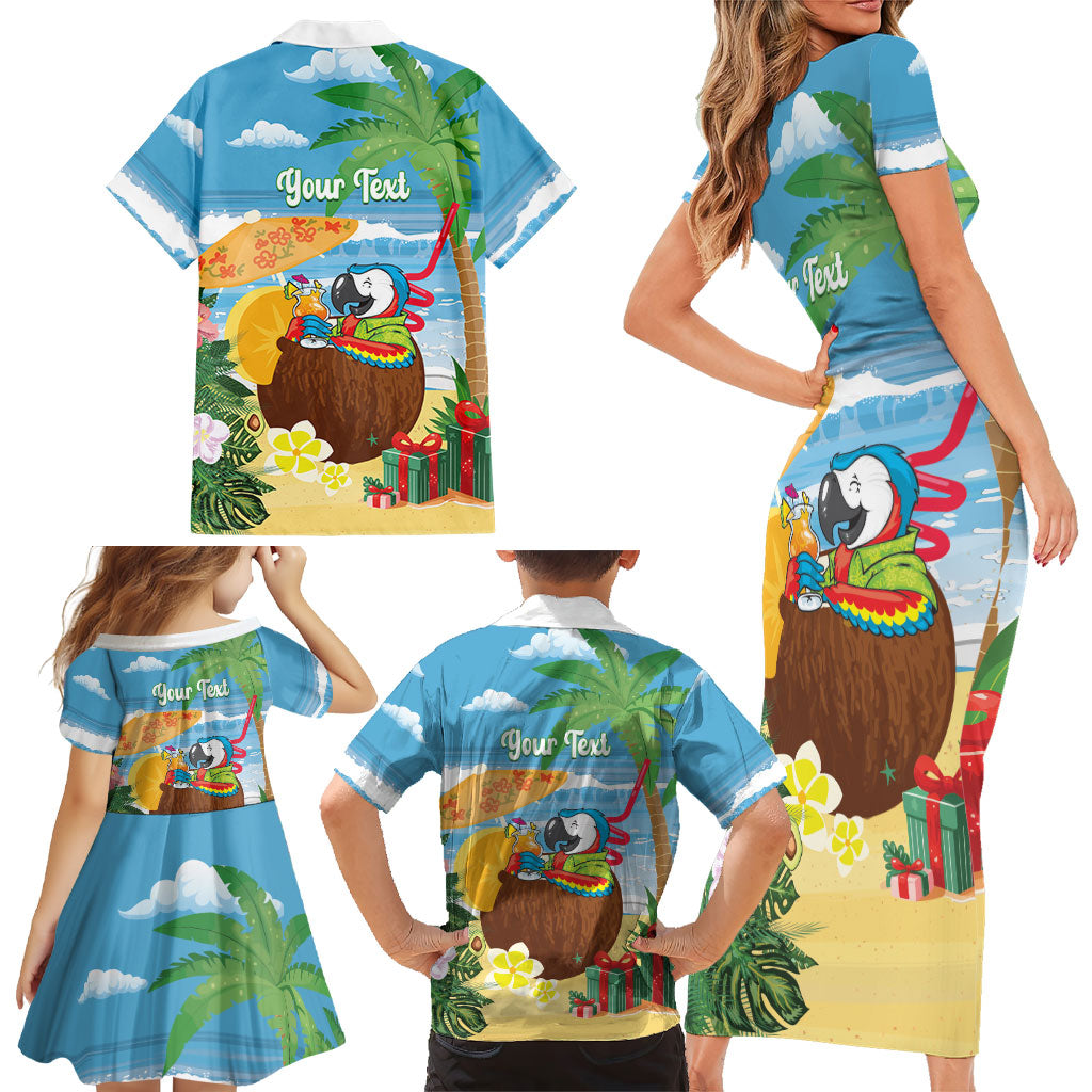 Chilling Parrot Hawaii Summer Christmas Personalized Family Matching Short Sleeve Bodycon Dress and Hawaiian Shirt It's 5 O'Clock Somewhere Beachy Vibes LT14 - Polynesian Pride