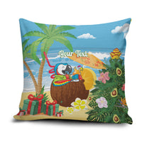 Chilling Parrot Hawaii Summer Christmas Personalized Pillow Cover It's 5 O'Clock Somewhere Beachy Vibes