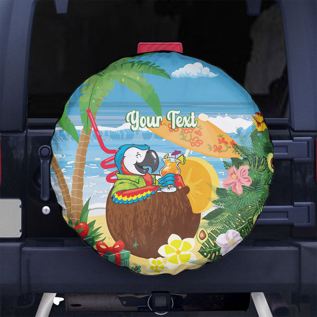 Chilling Parrot Hawaii Summer Christmas Personalized Spare Tire Cover It's 5 O'Clock Somewhere Beachy Vibes