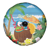 Chilling Parrot Hawaii Summer Christmas Personalized Spare Tire Cover It's 5 O'Clock Somewhere Beachy Vibes