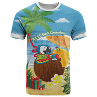 Chilling Parrot Hawaii Summer Christmas Personalized T Shirt It's 5 O'Clock Somewhere Beachy Vibes