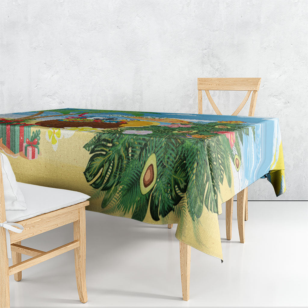 Chilling Parrot Hawaii Summer Christmas Personalized Tablecloth It's 5 O'Clock Somewhere Beachy Vibes