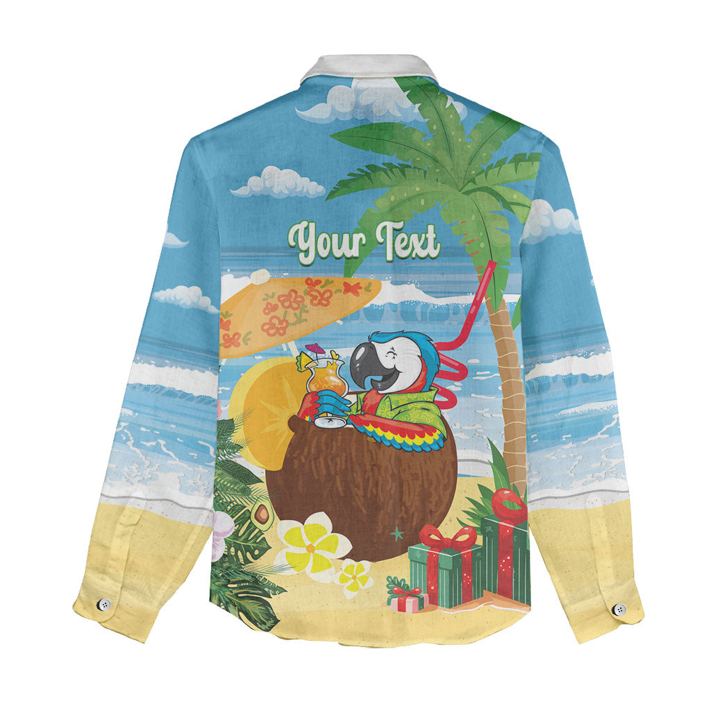 Chilling Parrot Hawaii Summer Christmas Personalized Women Casual Shirt It's 5 O'Clock Somewhere Beachy Vibes