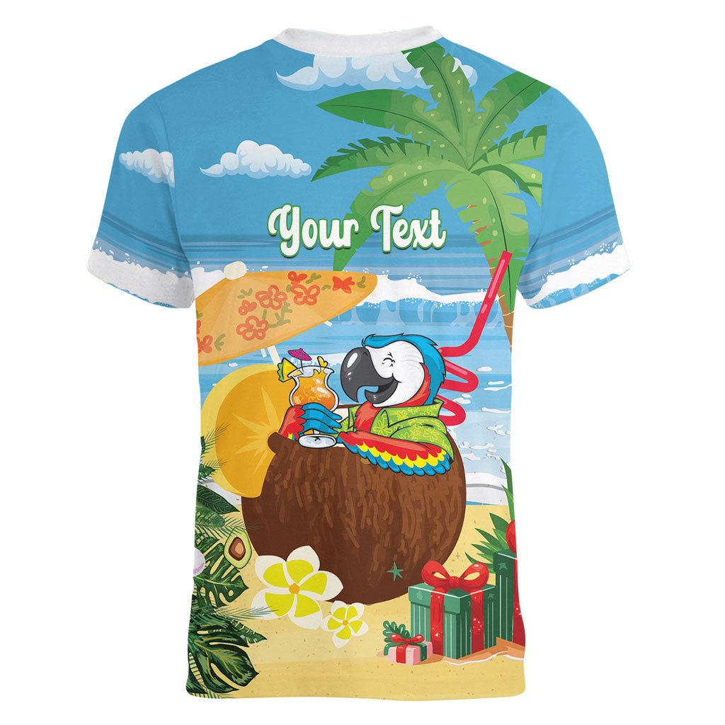 Chilling Parrot Hawaii Summer Christmas Personalized Women V-Neck T-Shirt It's 5 O'Clock Somewhere Beachy Vibes