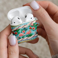 Flamingo Hawaii Summer AirPods Case Hawaiian Lei Pakala Motifs Tropical Style
