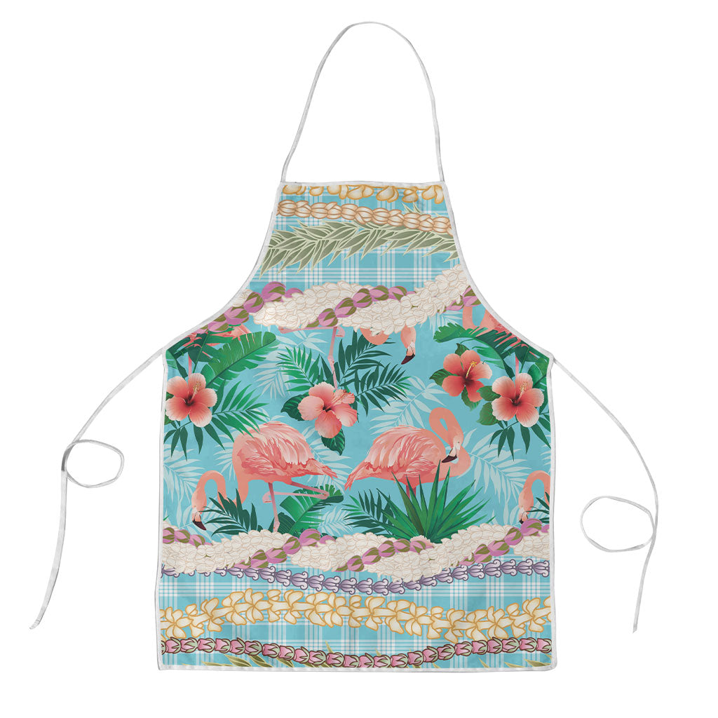 Flamingo Hawaii Summer Apron Hawaiian Lei Pakala Motifs Tropical Style