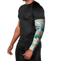 Flamingo Hawaii Summer Arm Sleeves Hawaiian Lei Pakala Motifs Tropical Style