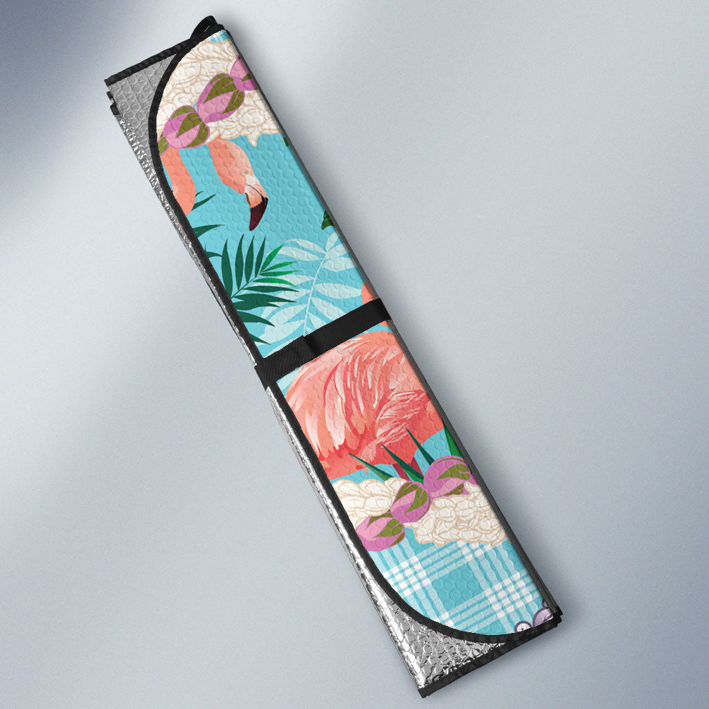 Flamingo Hawaii Summer Auto Sun Shade Hawaiian Lei Pakala Motifs Tropical Style