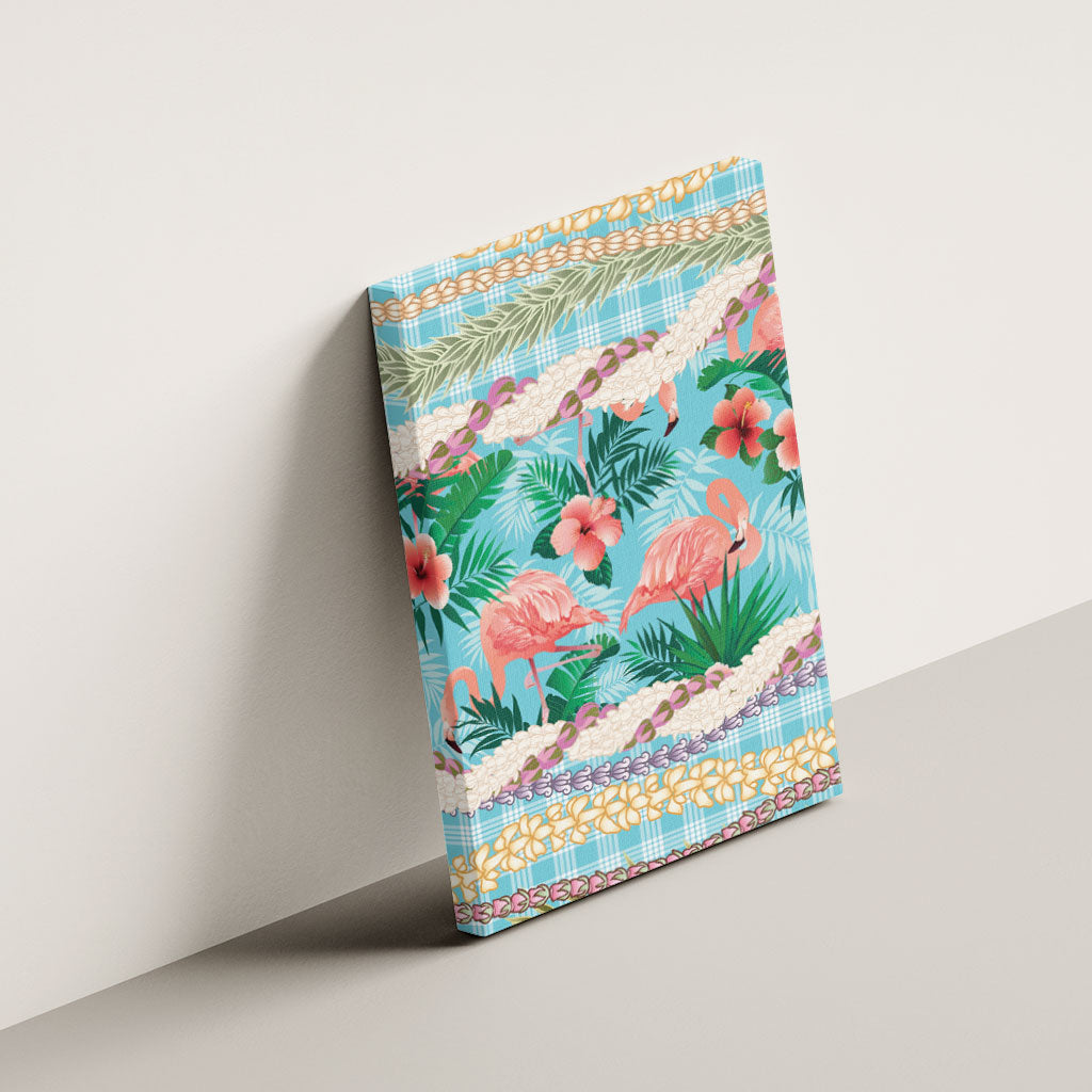 Flamingo Hawaii Summer Canvas Wall Art Hawaiian Lei Pakala Motifs Tropical Style