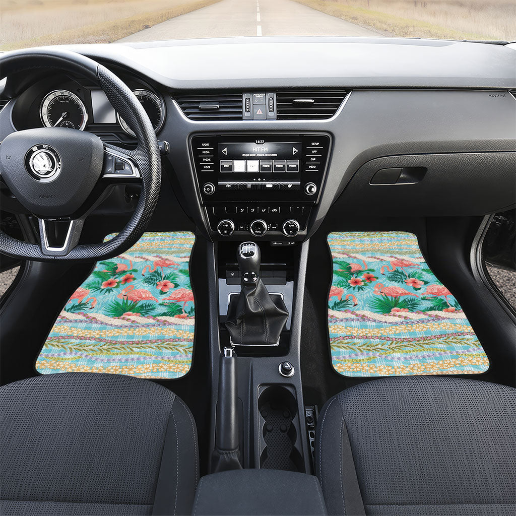 Flamingo Hawaii Summer Car Mats Hawaiian Lei Pakala Motifs Tropical Style