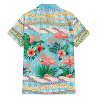 Flamingo Hawaii Summer Family Matching Mermaid Dress and Hawaiian Shirt Hawaiian Lei Pakala Motifs Tropical Style LT14 - Polynesian Pride