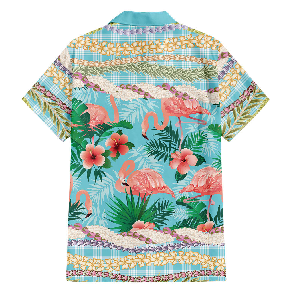 Flamingo Hawaii Summer Family Matching Off Shoulder Short Dress and Hawaiian Shirt Hawaiian Lei Pakala Motifs Tropical Style LT14 - Polynesian Pride