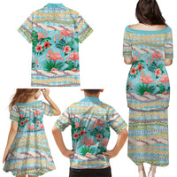 Flamingo Hawaii Summer Family Matching Puletasi and Hawaiian Shirt Hawaiian Lei Pakala Motifs Tropical Style LT14 - Polynesian Pride