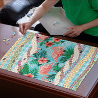 Flamingo Hawaii Summer Puzzle Hawaiian Lei Pakala Motifs Tropical Style