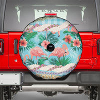 Flamingo Hawaii Summer Spare Tire Cover Hawaiian Lei Pakala Motifs Tropical Style