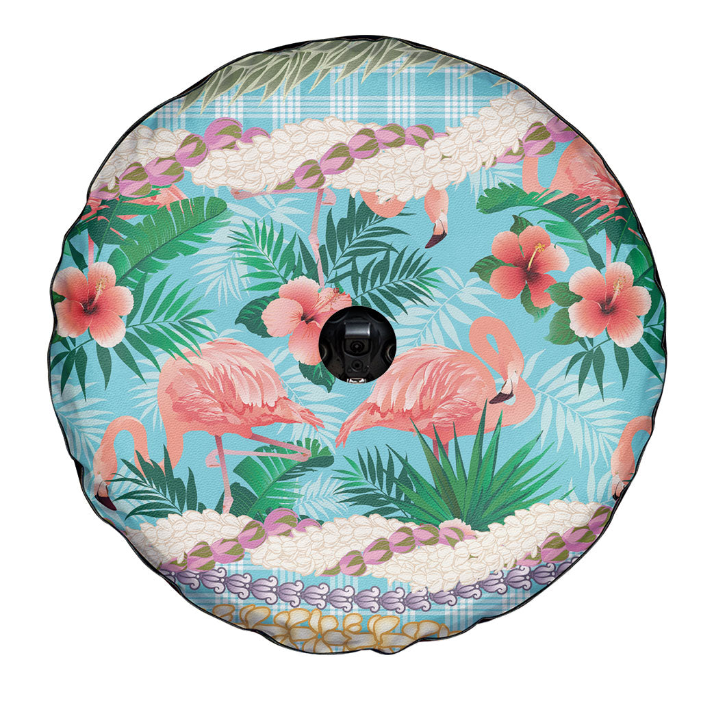 Flamingo Hawaii Summer Spare Tire Cover Hawaiian Lei Pakala Motifs Tropical Style