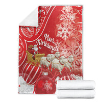 New Zealand Christmas In July Blanket Funny Santa Sheep Meri Kirihimete Red