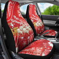 New Zealand Christmas In July Car Seat Cover Funny Santa Sheep Meri Kirihimete Red LT14 - Polynesian Pride