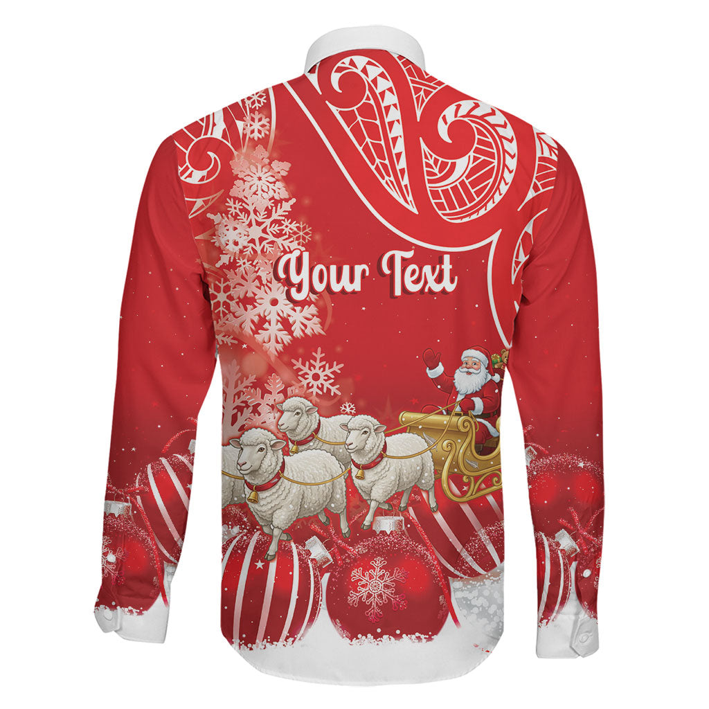 New Zealand Christmas In July Personalised Family Matching Summer Maxi Dress and Hawaiian Shirt Funny Santa Sheep Meri Kirihimete Red LT14 - Polynesian Pride