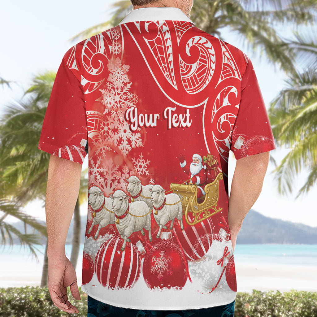 New Zealand Christmas In July Personalised Hawaiian Shirt Funny Santa Sheep Meri Kirihimete Red LT14 - Polynesian Pride