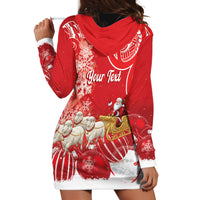 New Zealand Christmas In July Personalised Hoodie Dress Funny Santa Sheep Meri Kirihimete Red LT14 - Polynesian Pride