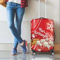 New Zealand Christmas In July Luggage Cover Funny Santa Sheep Meri Kirihimete Red LT14 - Polynesian Pride